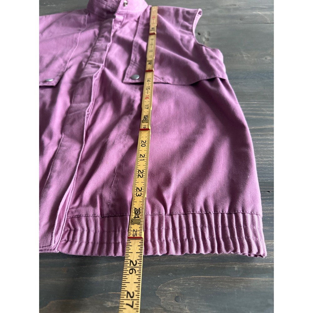 Vintage LeSport Tomboy Pink 100% Cotton Snap Button Boho Y2K Vest Women's Size 9 - Picture 7 of 9
